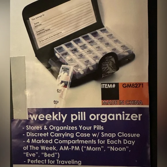 Medication Organizer & Floal Tapestry Cover; Great for Travel, Home, Work | NWT - Picture 4 of 5